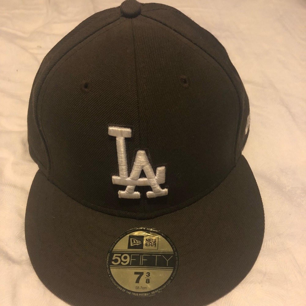 Brown LA dodgers fitted hat